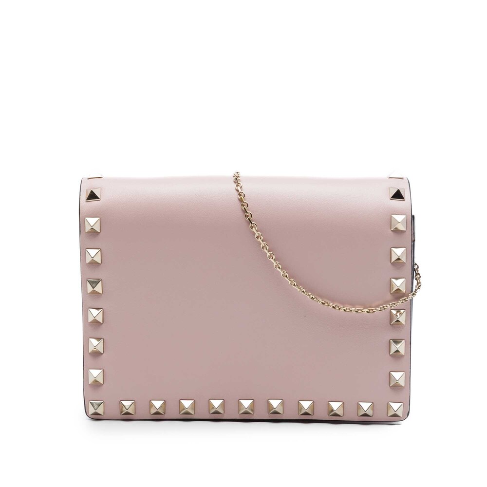 Pre-Loved Valentino Leather Rockstud Chain Pouch